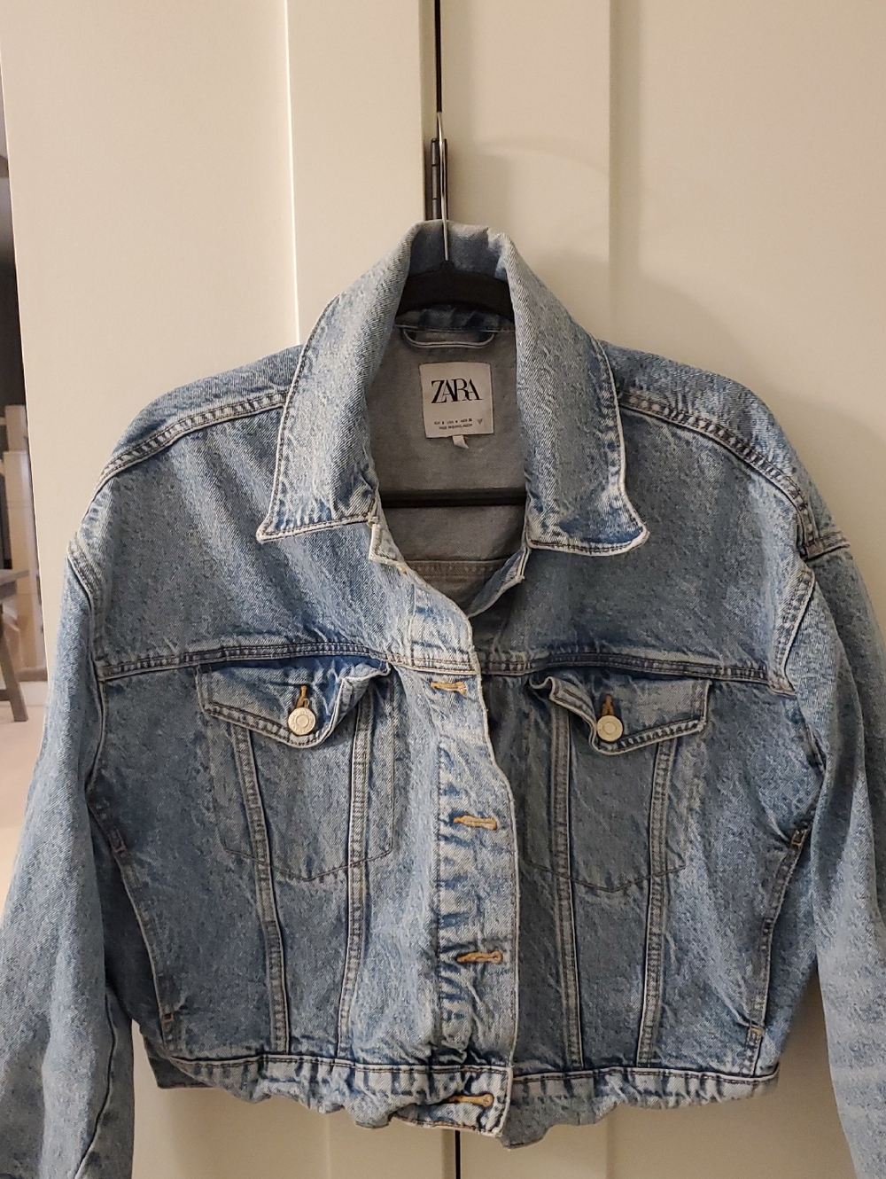 Zara oversized crop-ish denim jacket